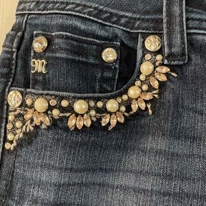 Miss Me Dark Jeans MP7249B2 Bling Embellished Boot